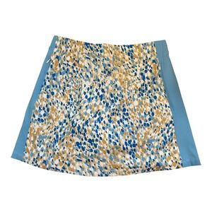 J. McLaughlin Skort Women's Small Blue Tan Abstract Print Golf Athletic